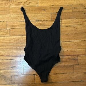 Never worn Backless, Black Bodysuit (S)